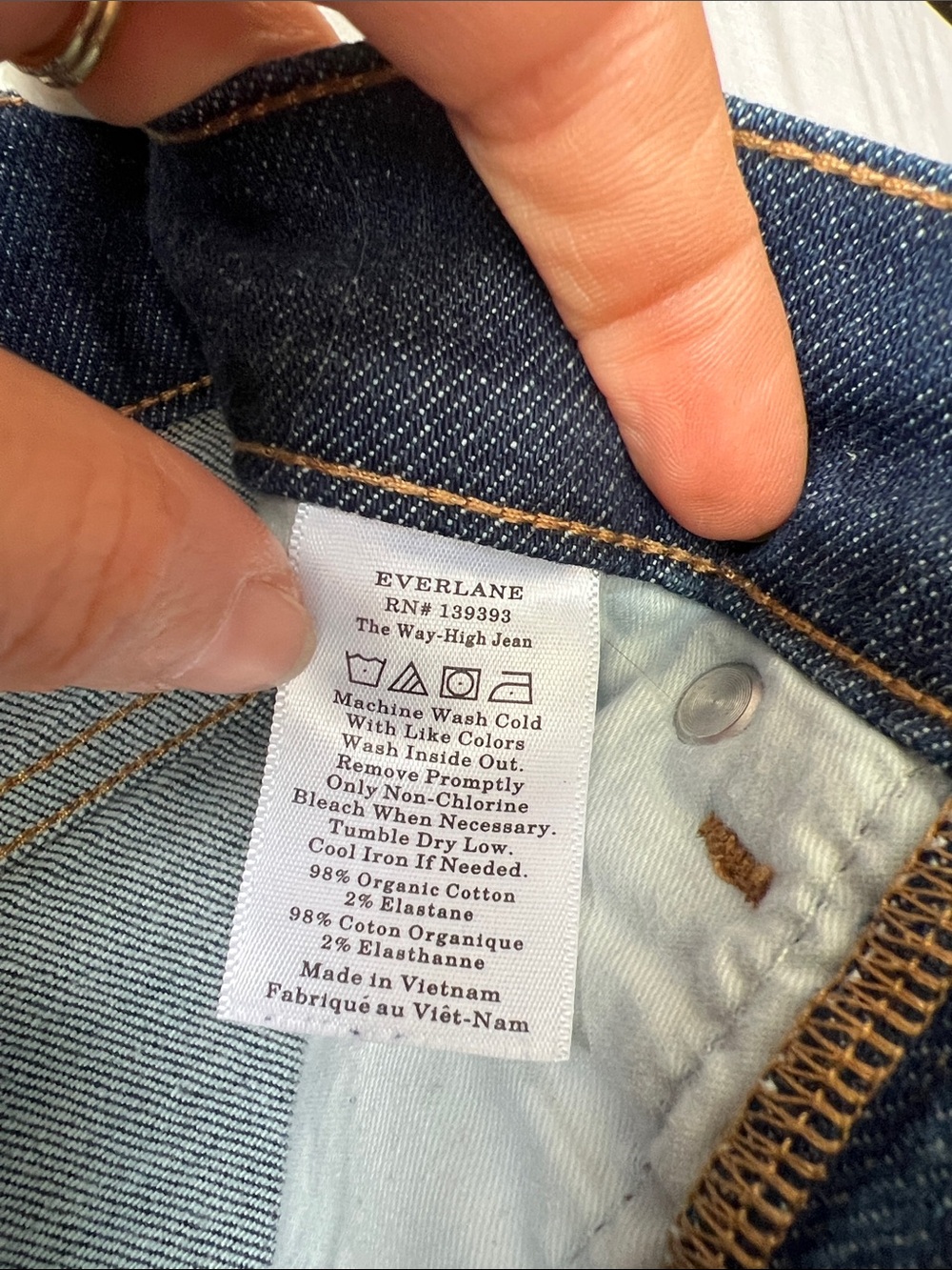 Everlane High-Rise Dark Blue Straight-Leg Jeans Size 25 “The Way-High Jean” - Picture 5 of 9